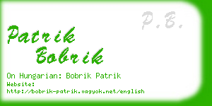 patrik bobrik business card